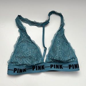 Pink Victoria Secret, Lace Strappy - Back Halted Bralette